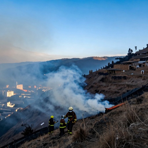 Incendios en Calacalí: Lucha contra el fuego en Rayocucho y Tanlahua tras 36 horas