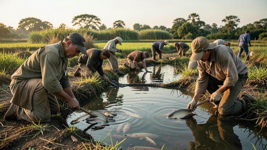 Asociación Río Ruidoso cosecha tilapia en Naranjal tras capacitación de la Prefectura
