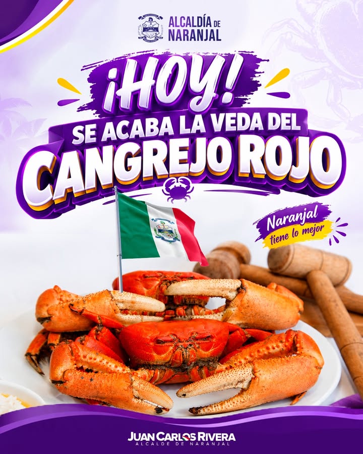 Se acabó la veda: el cangrejo rojo regresa a las mesas naranjaleñas este 15 de septiembre