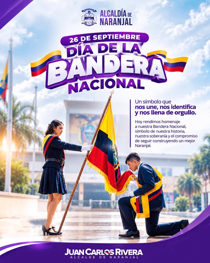 Naranjal rinde homenaje a la Bandera Nacional con llamado a la unidad