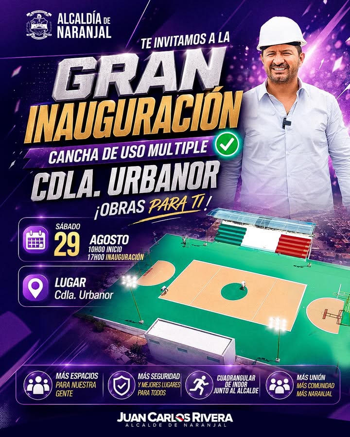 Naranjal inaugura este sábado la Cancha de Uso Múltiple en Urbanor para fomentar el deporte
