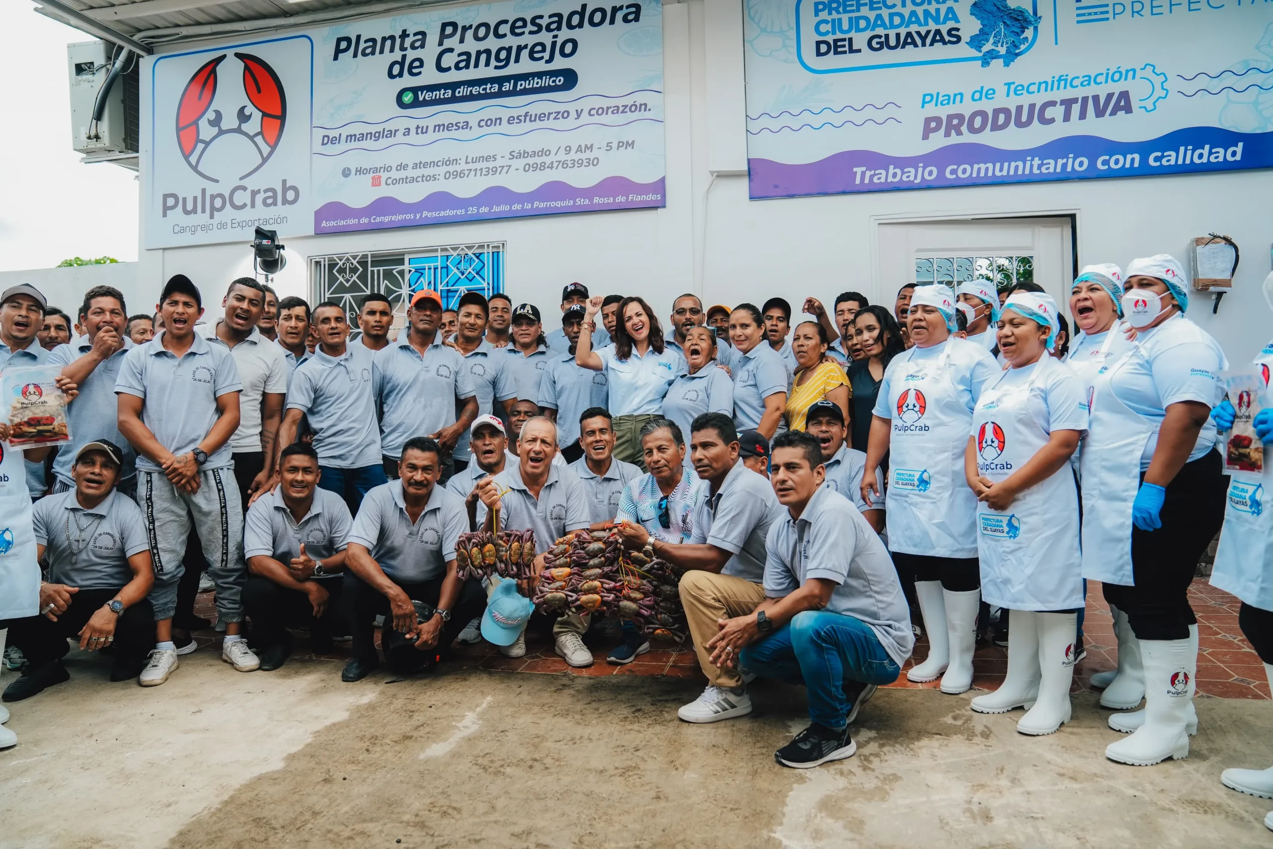 Prefectura del Guayas instala planta PulpCrab para valorizar cangrejo en Naranjal
