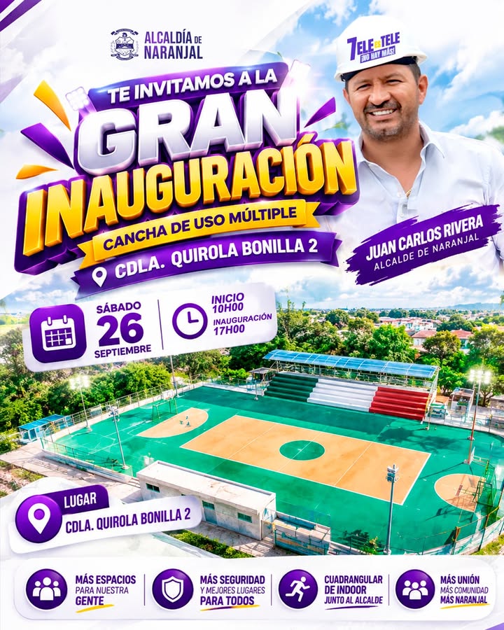 Naranjal inaugura este sábado la cancha múltiple de Quirola Bonilla 2
