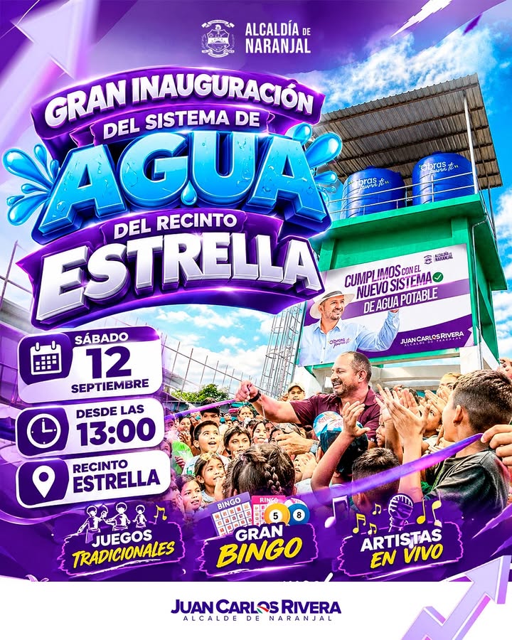 Recinto Estrella celebra con fiesta la inauguración del nuevo sistema de agua en Naranjal