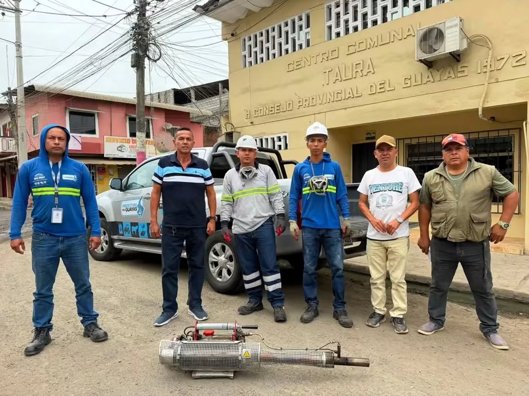 GAD Taura cierra segunda ronda de fumigación con apoyo de Prefectura del Guayas