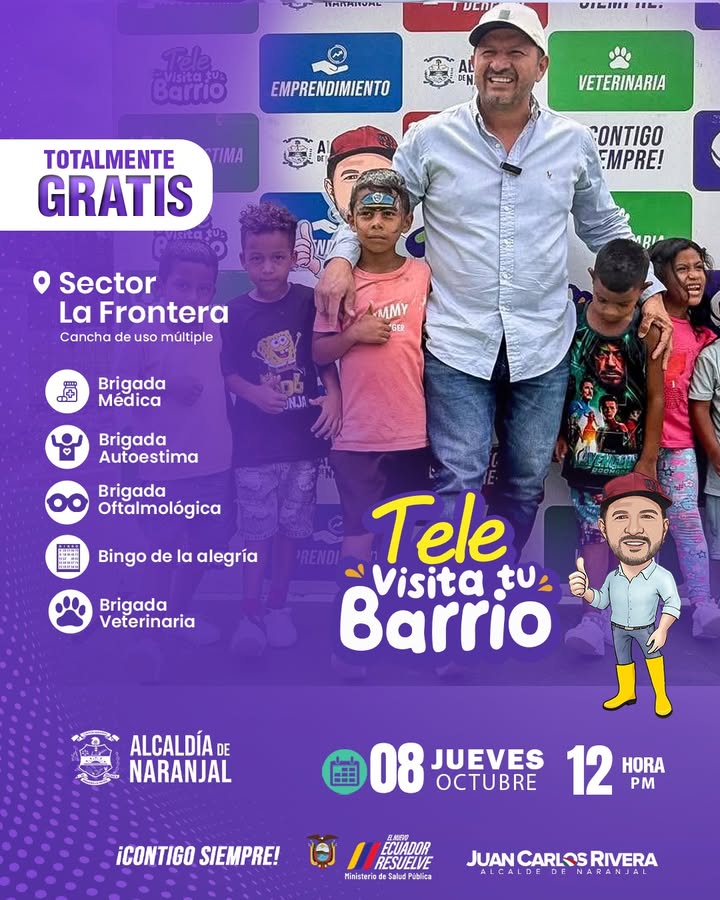 Alcaldía de Naranjal lleva TeleVisita a La Frontera este jueves con servicios médicos gratis