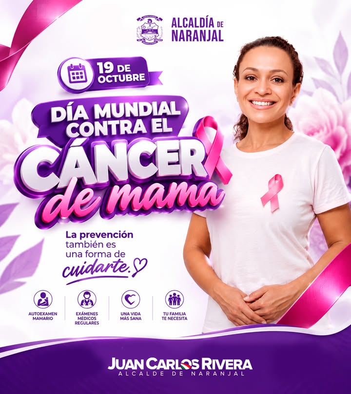 Alcaldía de Naranjal recuerda la importancia del autoexamen y detección temprana del cáncer de mama