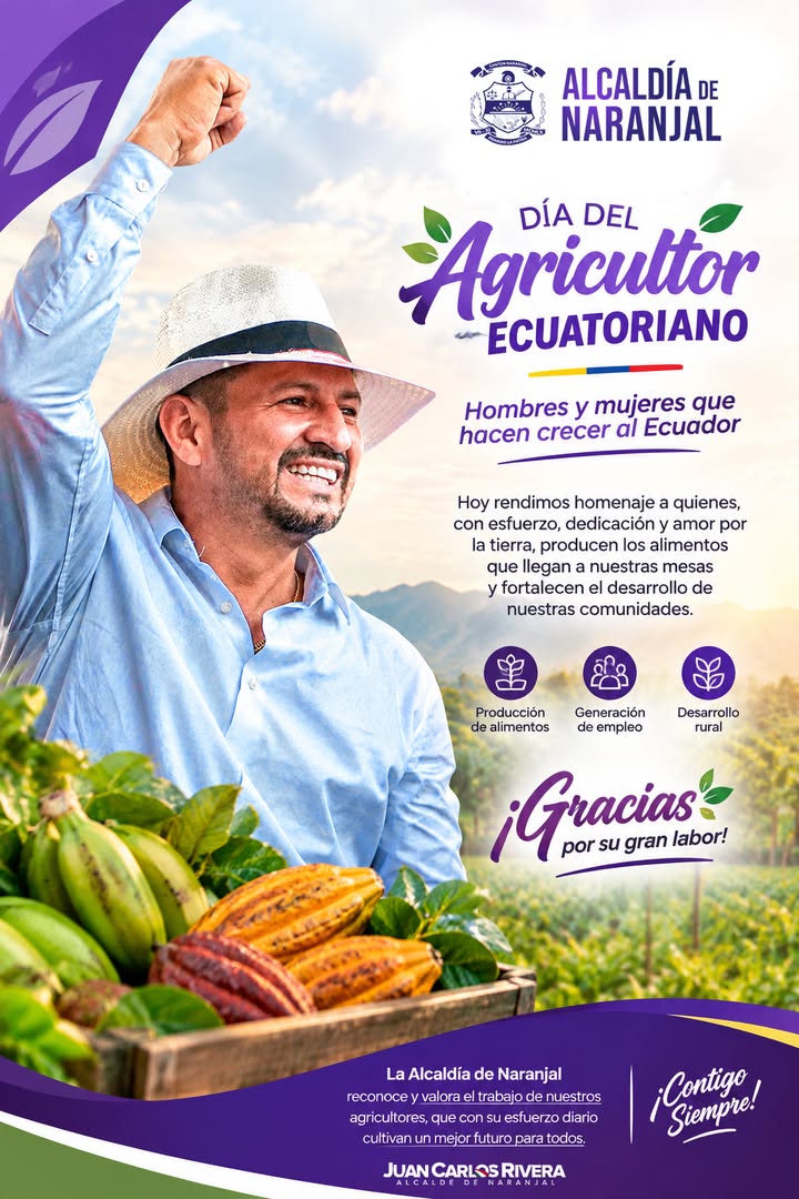 Naranjal honra a sus agricultores en el Día del Campesino con reconocimiento oficial