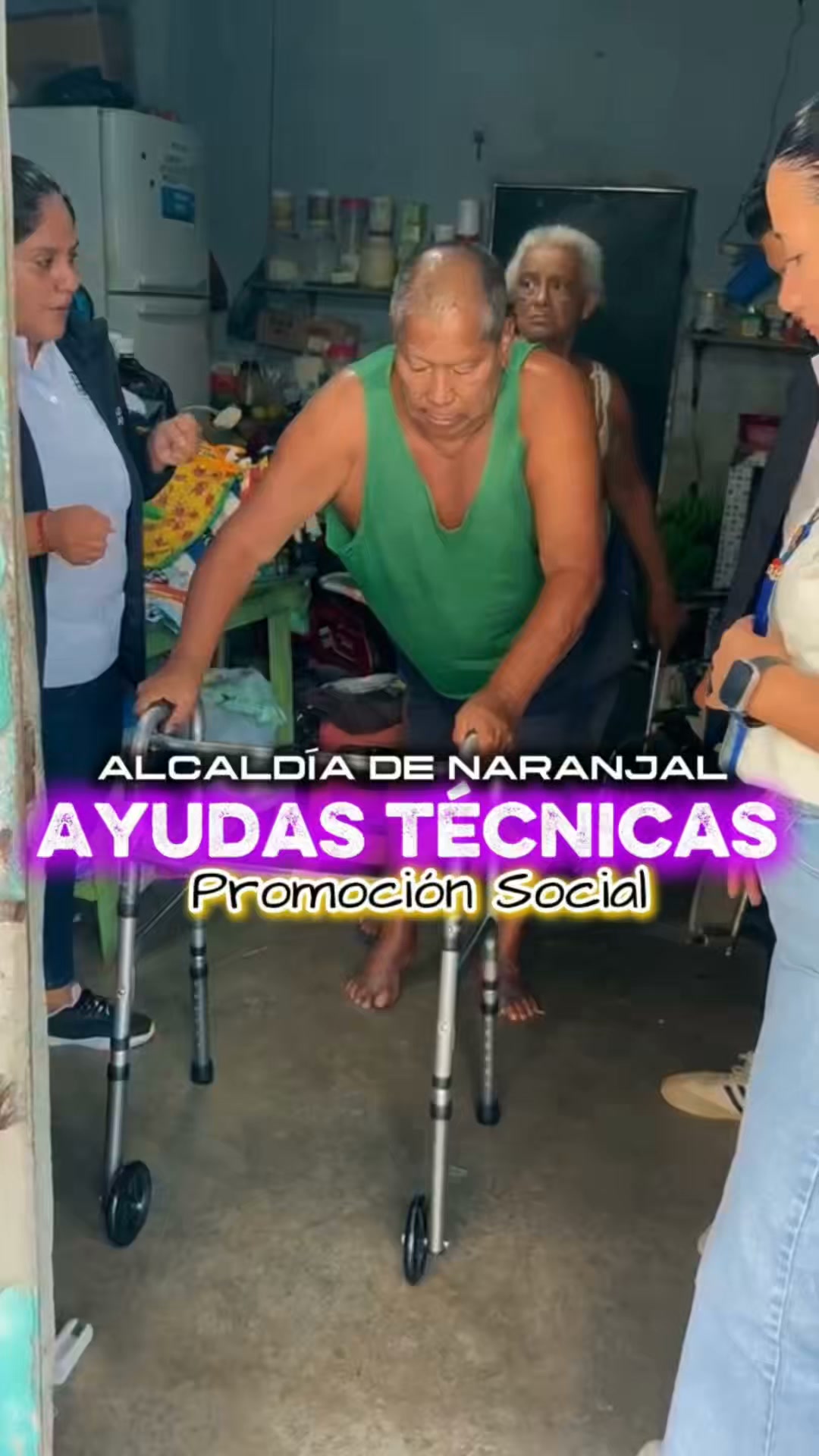 Alcaldía de Naranjal entrega alimentos y ayudas técnicas a hogares vulnerables