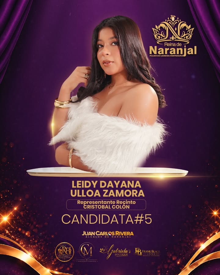 Leidy Ulloa Zamora, de Cristóbal Colón, es la nueva candidata a Reina de Naranjal