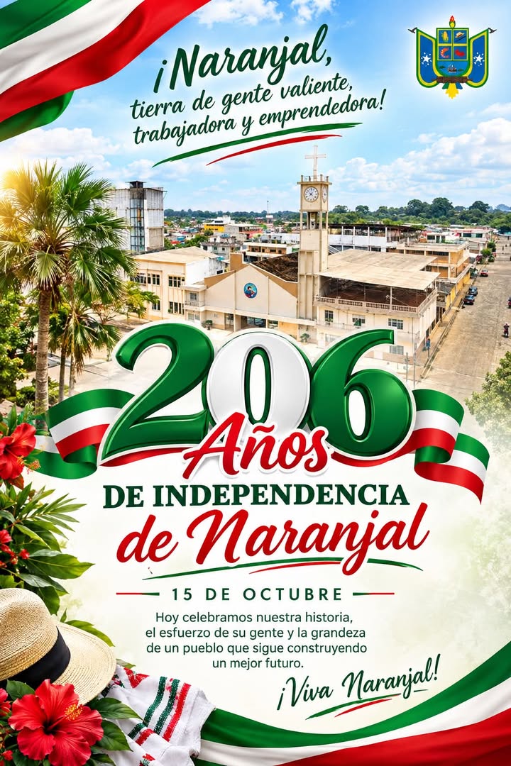 Naranjal celebra sus 206 años de independencia con orgullo local