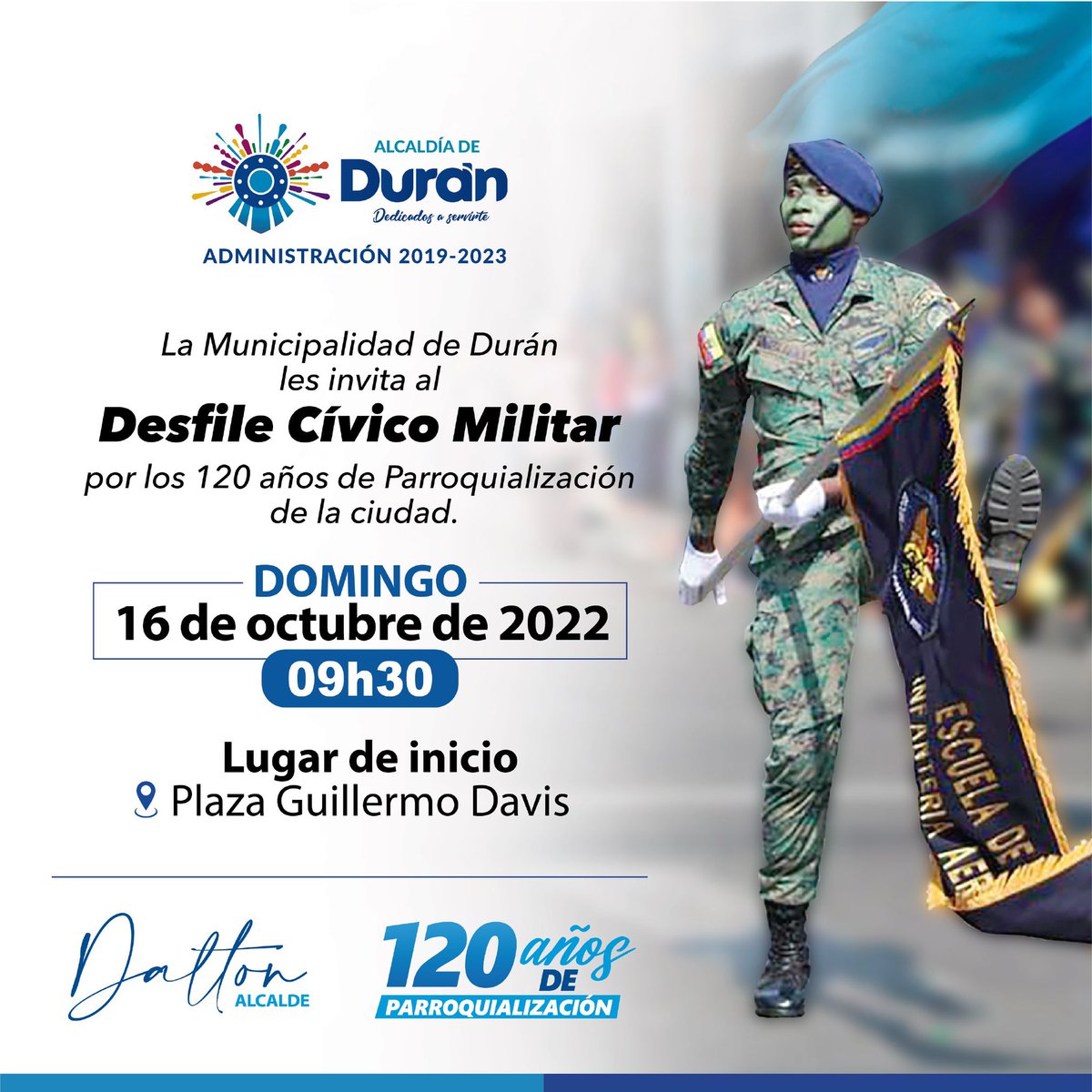 Municipalidad de Durán invita al desfile por 120 años de Parroquialización en Plaza Guillermo Davis