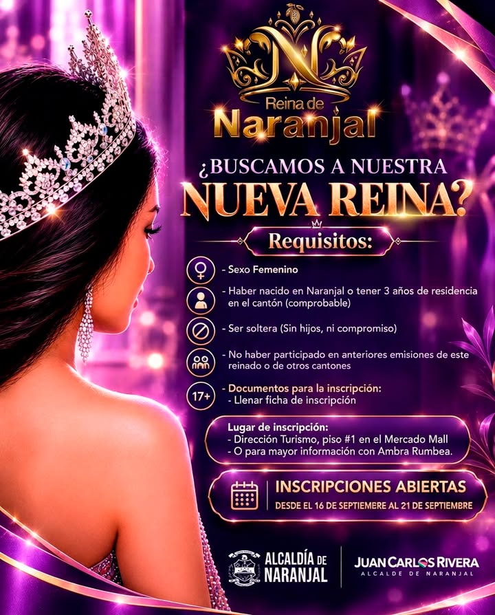 Abren inscripciones para Reina de Naranjal 2026: conoce requisitos y fechas