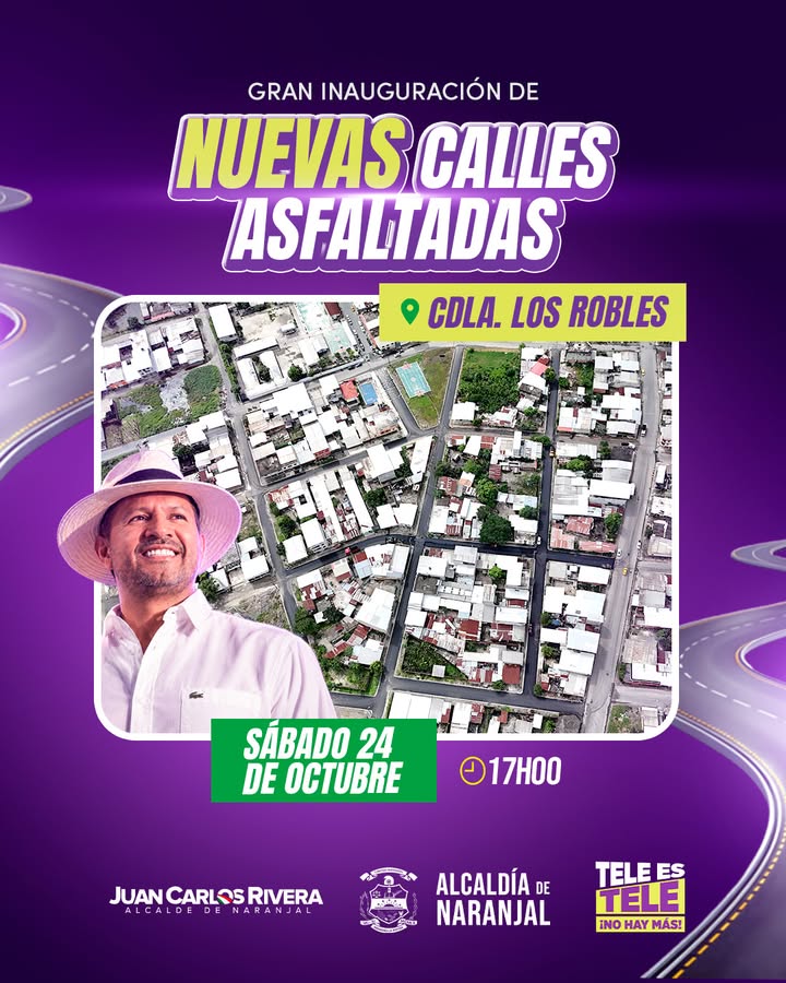 Inauguran calles asfaltadas en Los Robles este sábado 24